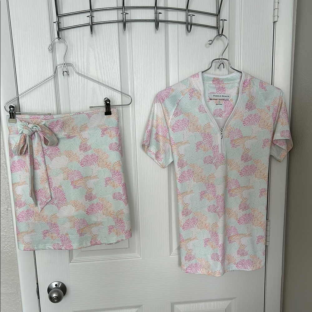 Pebble Beach Golf Pastel Print Skort and Top Set